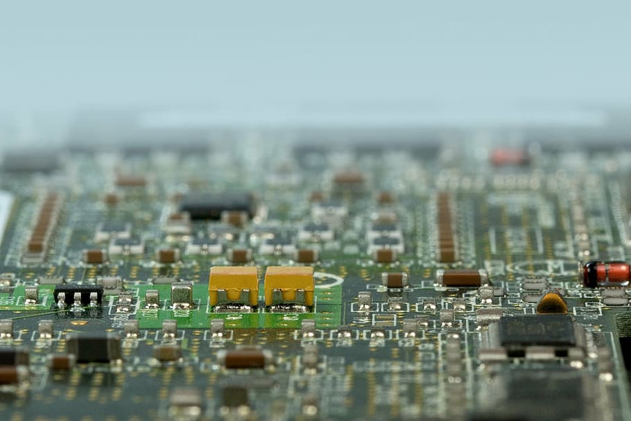 green and black circuit board, motherboard, elko, datailaufnahme, HD wallpaper