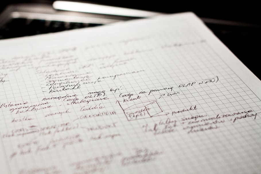 graphing paper with notes, notepad, document, notebook, business HD wallpaper