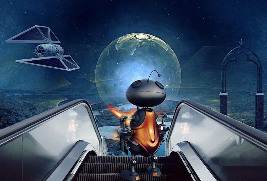 planet, spaceship, alien, fantasy, foreign intelligence, forward HD wallpaper