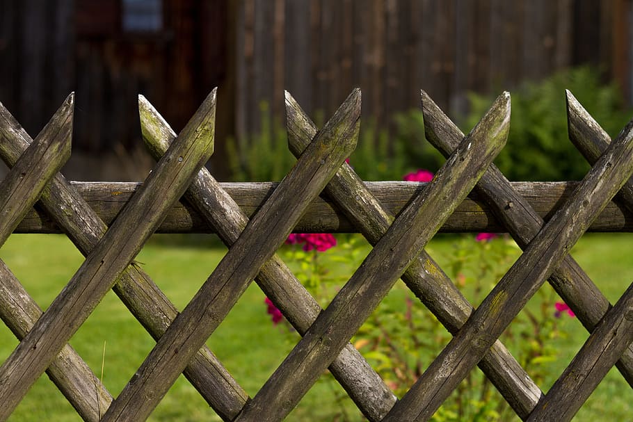 Garden, Fence, Wood, garden fence, wood fence, brown, wood - Material, HD wallpaper