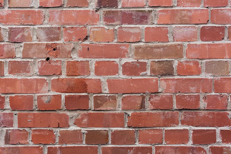red concreted blocks wall, brick, background, brick wall, construction HD wallpaper