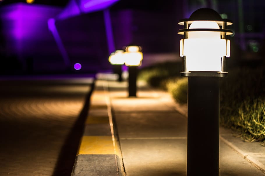 road, lights, night, street, blur, bokeh, dark, dusk, evening HD wallpaper