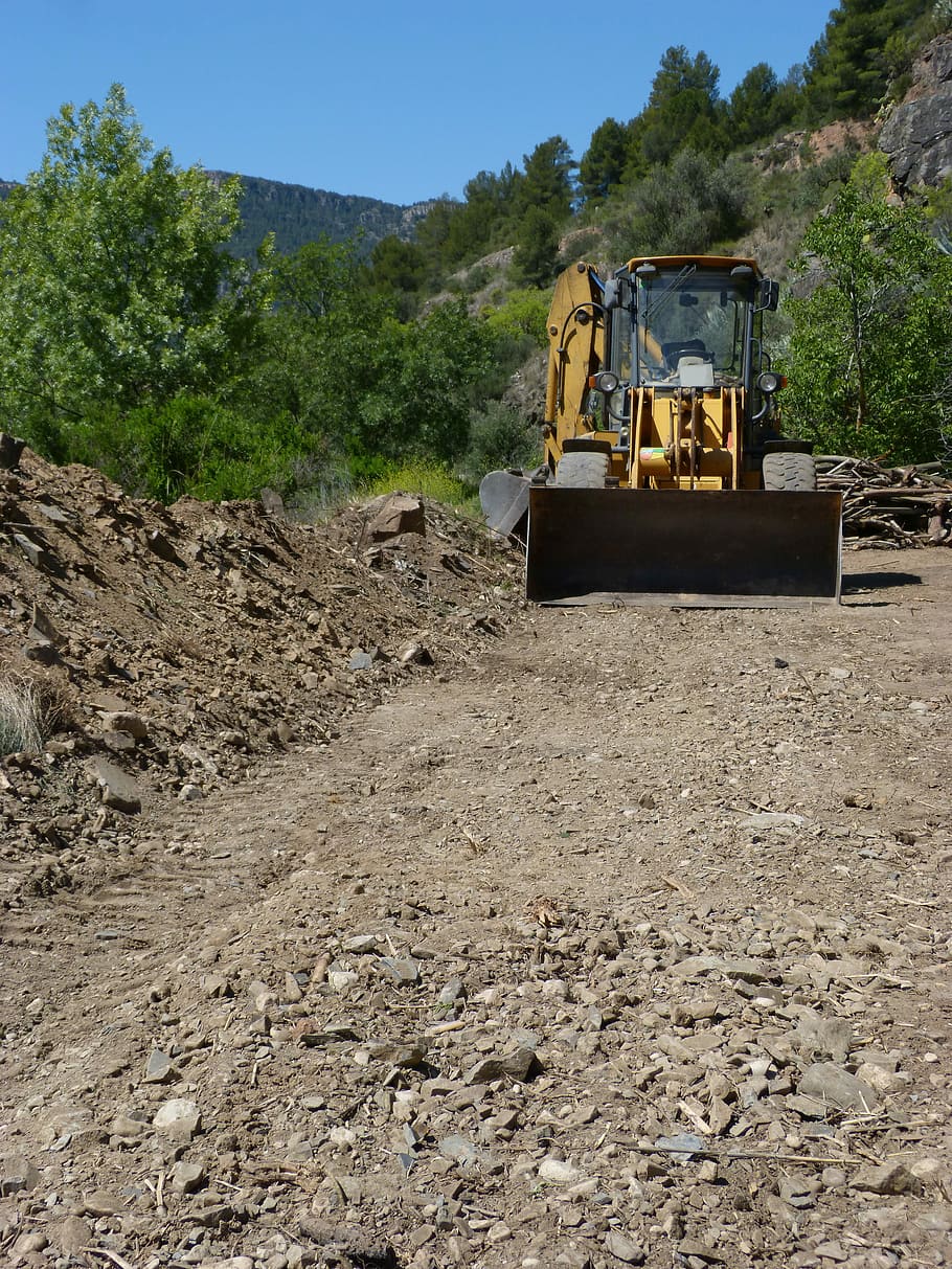 Excavator, Machine, Paved, Works, construction site, road construction HD wallpaper