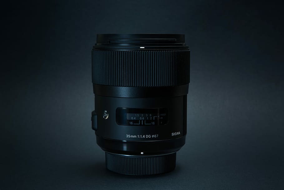 black camera zoom lens, black DSLR camera lens, tech, technology HD wallpaper
