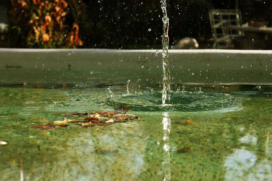 water, drops, fall, damp, pool, fountain, splashing, wet, spraying HD wallpaper