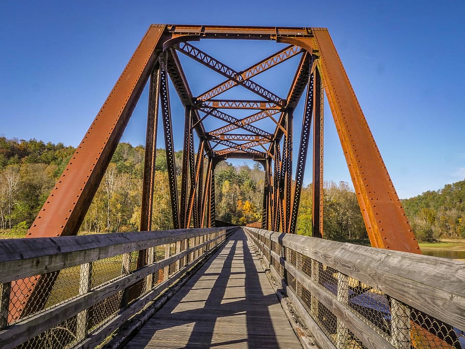 Trestle, Nature, Bridge, Old, Outdoor, wooden, scenic, vintage HD wallpaper