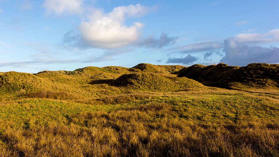 dunes, north sea, norderney, nordfriesland, landscape, sky, HD wallpaper