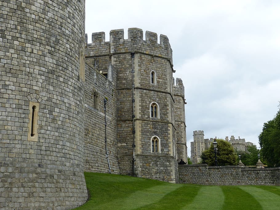 black concrete castle, Windsor Castle, Windsor, Castle, architecture HD wallpaper