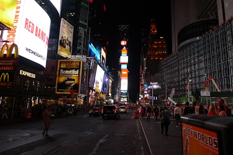 time square, new york, broadway, building exterior, architecture HD wallpaper