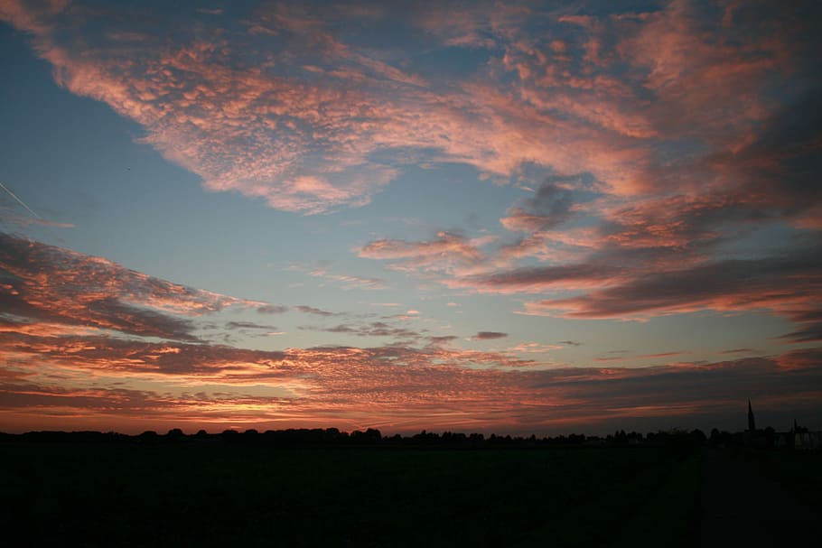 Sun, Sunset, Red, Orange, summer, red blue, summer close up view HD wallpaper