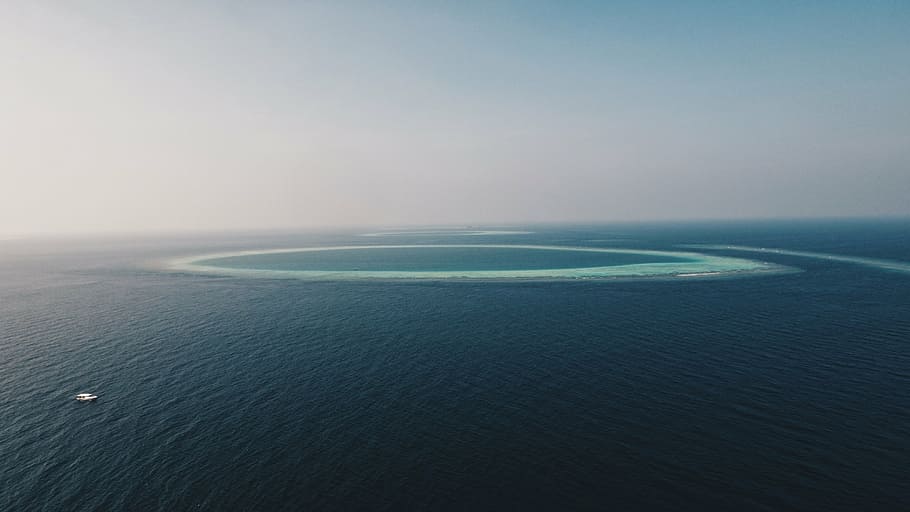 aerial photography of sea at daytime, water, ocean, blue, ship HD wallpaper