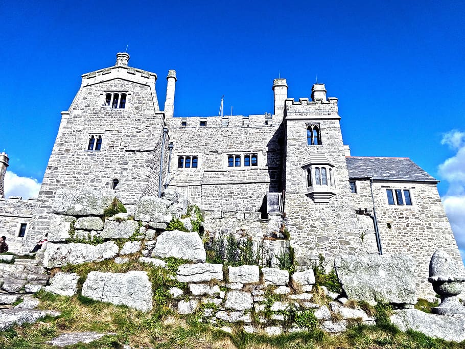 castle, fortress, cornwall, st michael's mount, middle ages