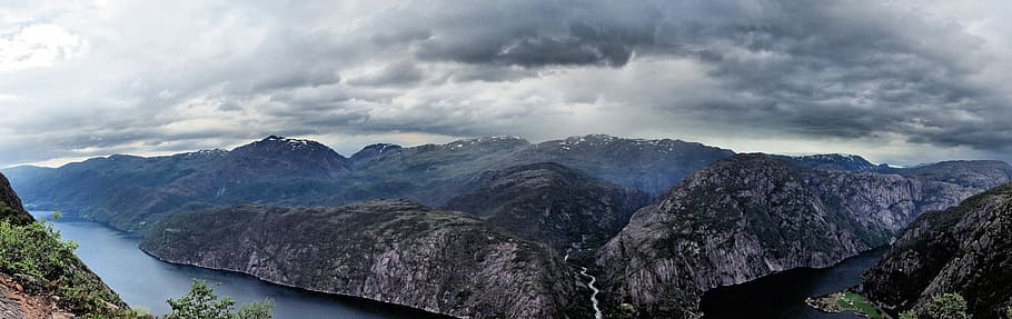 panoramic, nature, landscape, panorama, clouds, view, the height of the HD wallpaper
