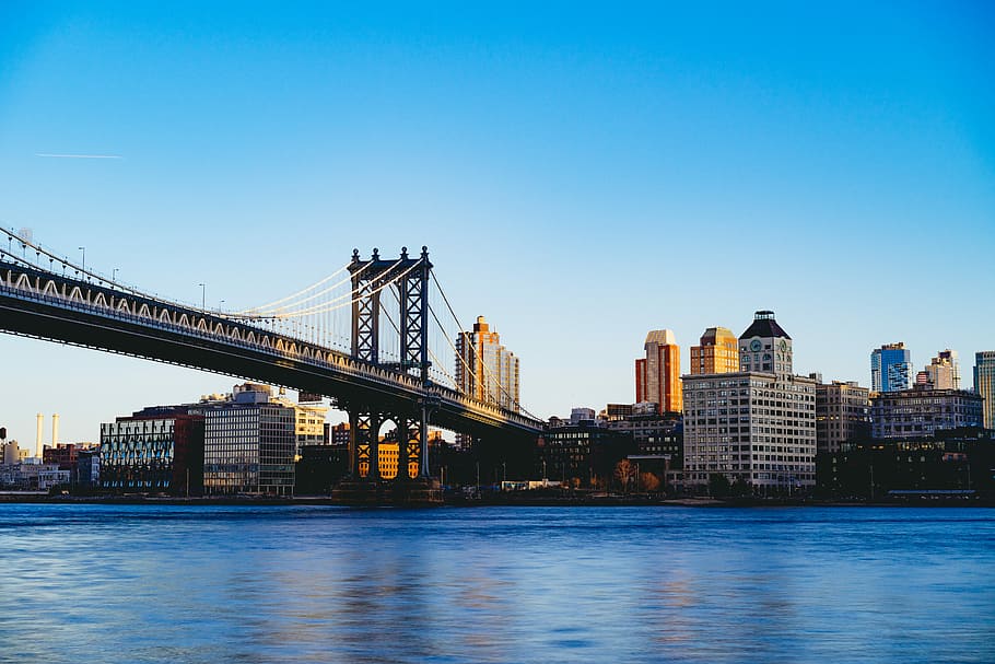 gray bridge during daytime, Brooklyn bridge, transit, east river, HD wallpaper