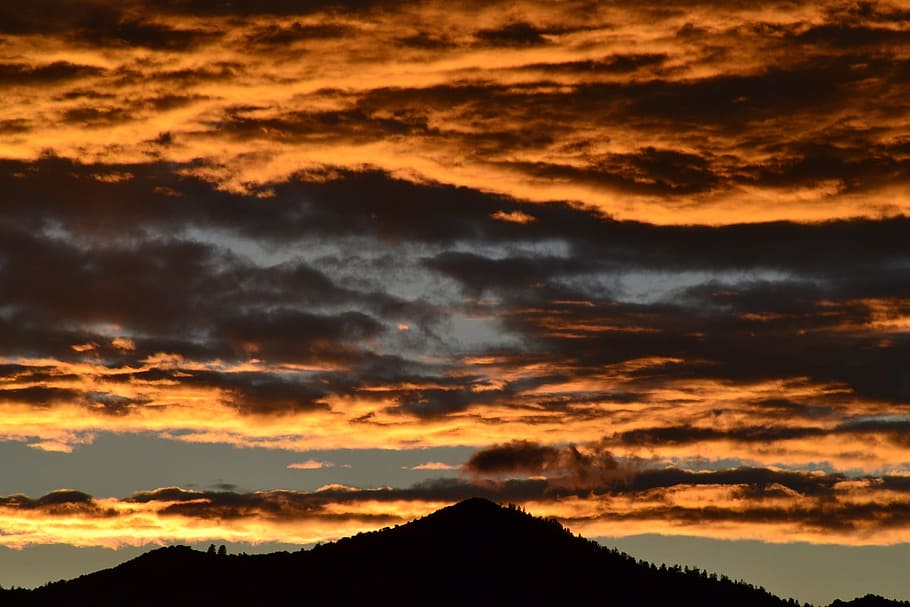 sunset, hills, sky, clouds, nature, outdoors, landscape, scenic HD wallpaper