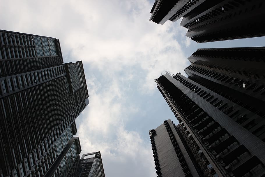 architectural photography of high-rise buildings, high rise building HD wallpaper