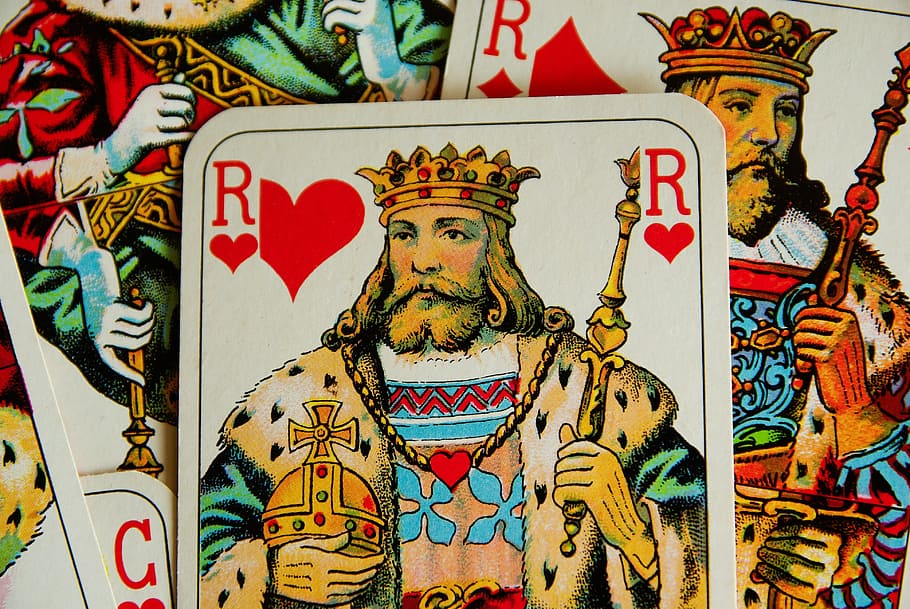 playing card lot, Playing Cards, Kings, Heart, multi colored