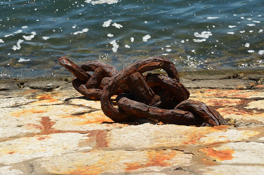 Old, Stainless, Chain, Rusted, Metal, weathered, maritime, forget HD wallpaper