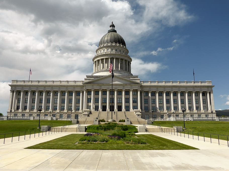 Building, Salt Lake City, Usa, Capitol, court of justice, columns, HD wallpaper