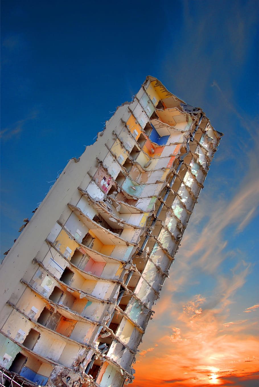 Building, Work, Demolition, Sunset, pisa, industry, sky, outdoors HD wallpaper