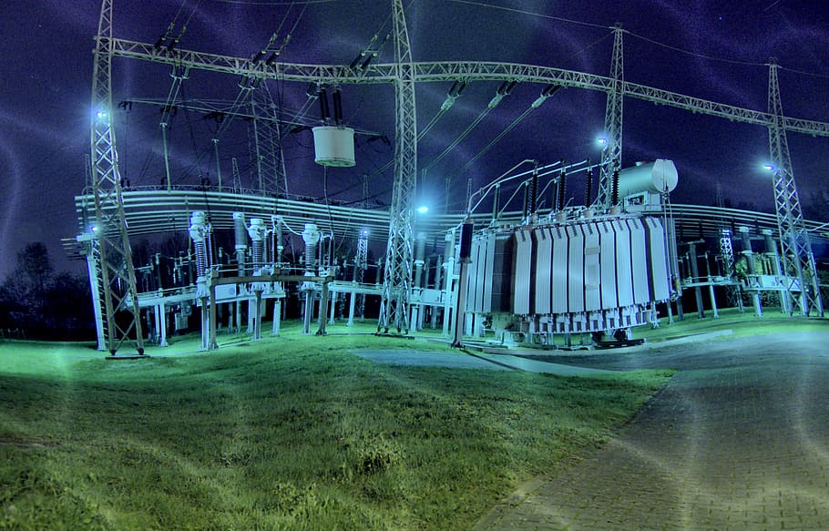 Substation, Hdr, Creepy, Night, surreal, gloomy, mystical, weird HD wallpaper