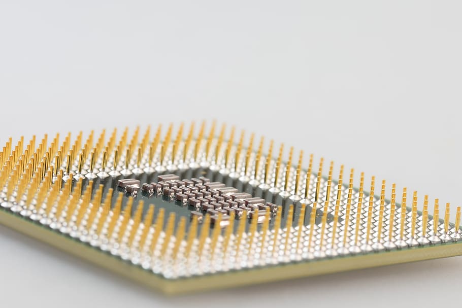 selective focus of circuit board, cpu, processor, macro, pen HD wallpaper