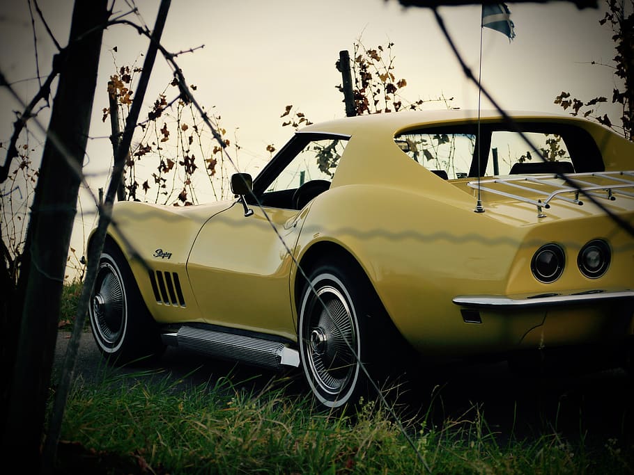 Hd Wallpaper Corvette C3 Oldtimer Yellow Historically Vehicle Classic Wallpaper Flare