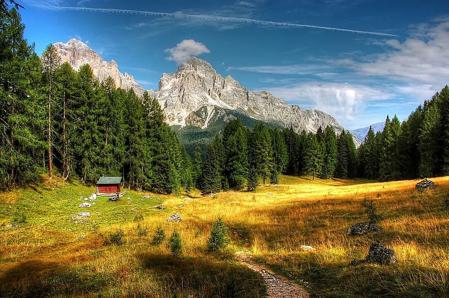 Dolomites, Mountains, Italy, Alpine, view, trentino, hiking, HD wallpaper