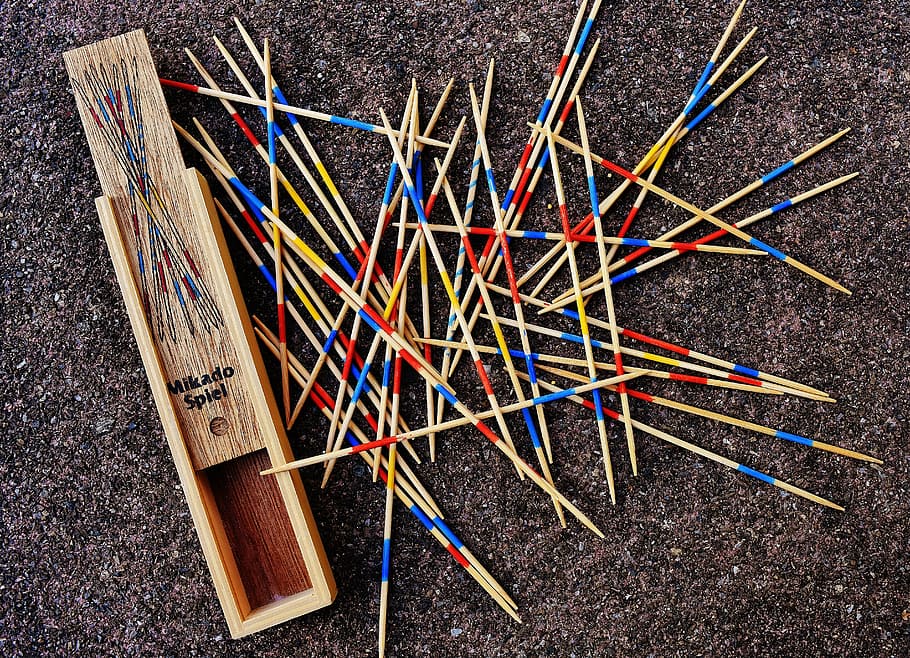 mikado, play, puzzle, skill, colorful, wooden sticks, chopsticks, HD wallpaper