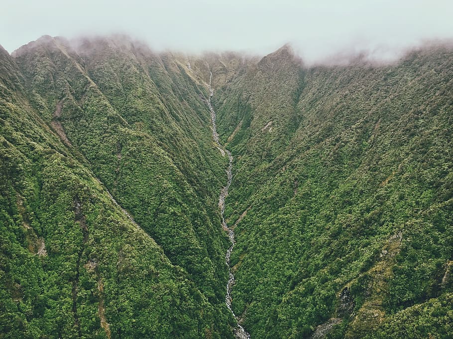 aerial view photography of green mountain, aerial photography of green valley HD wallpaper