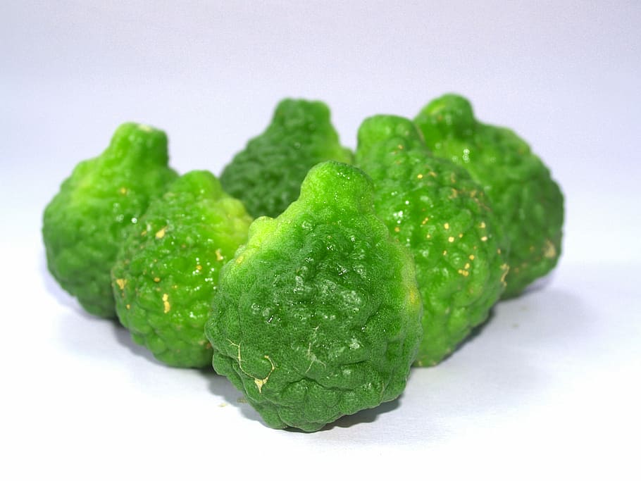 Bergamot, Fruit, Leaf, Isolated, thailand, rough, lemon, natural HD wallpaper