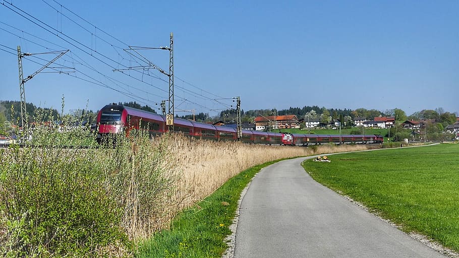 road, grass, nature, transport system, transportation, sky HD wallpaper
