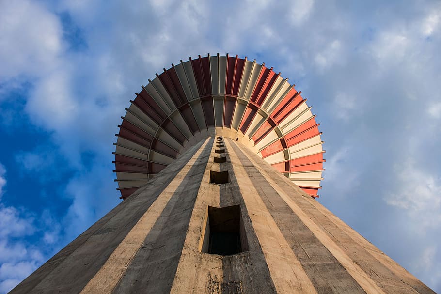 building, water tower, sky, cloud, budapest, csepel, architecture HD wallpaper