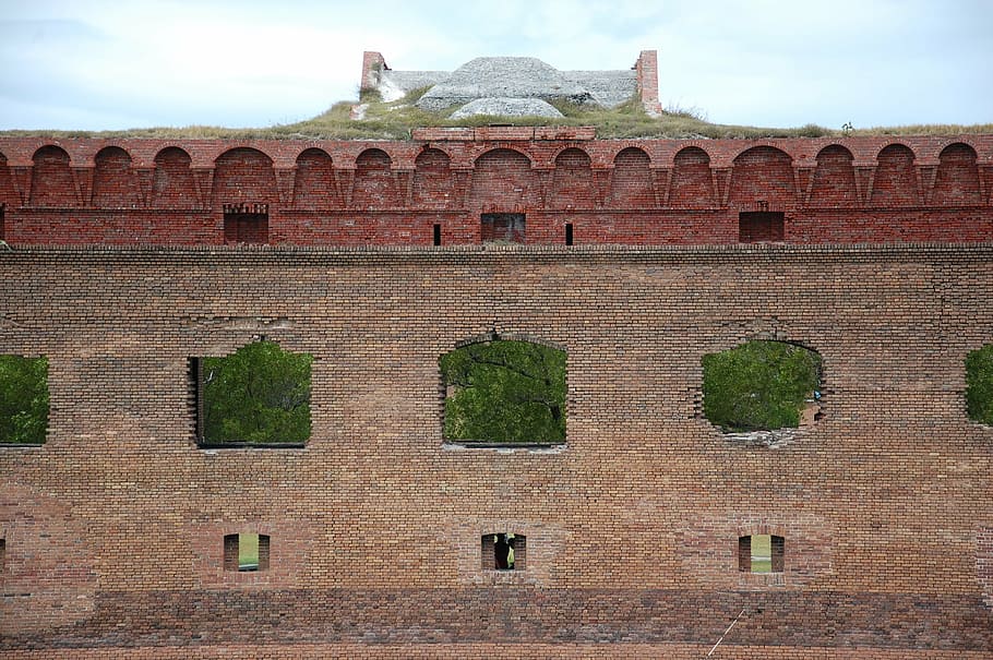 fort jefferson, bricks, wall, outside, architecture, built structure HD wallpaper