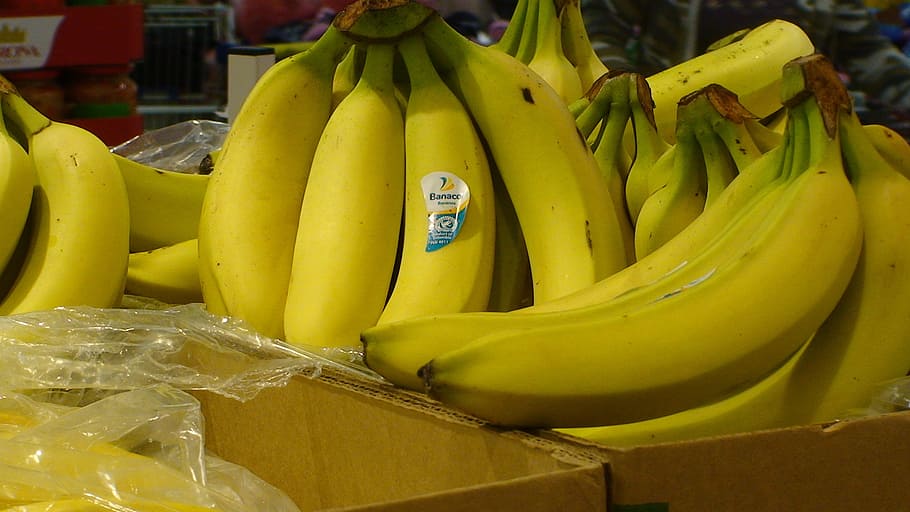 bananas, fruit, food, healthy eating, food and drink, yellow HD wallpaper