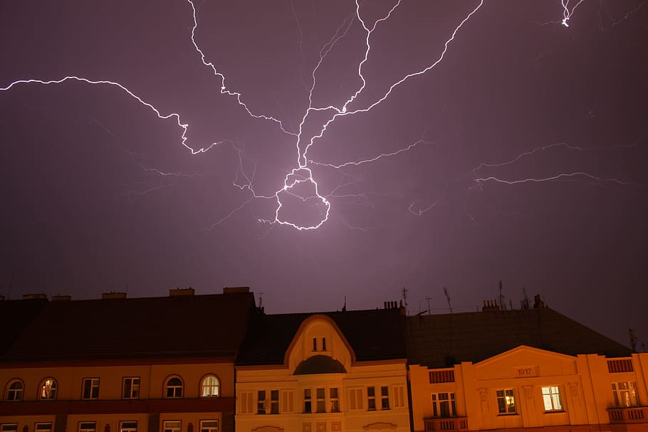 flash, storm, weather, sky, thunder, lightning, power in nature HD wallpaper