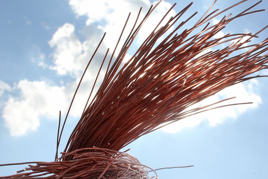 Copper, Sun, Wire, Sky, or, blue, cloud - sky, nature, red HD wallpaper