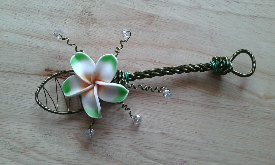 spoon, wire, flower, handmade, handwoven, metal, wood - Material HD wallpaper