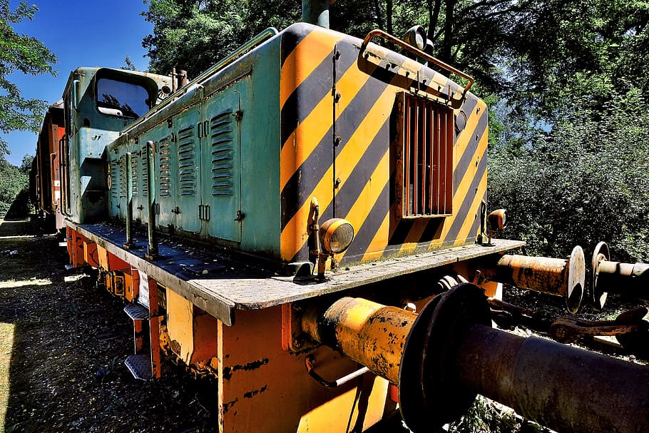 railway, nostalgia, locomotive, loc 388, the landscape park duisburg nord, HD wallpaper