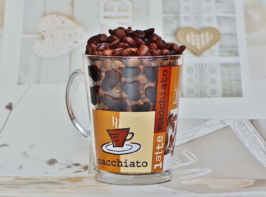 coffee, coffee beans, cup, glass, cafe, roasted, caffeine, brown HD wallpaper