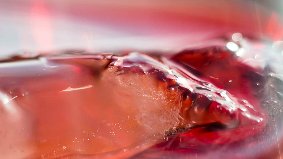 ice cubes, rose, wine, summer, drink, red, close-up, food and drink HD wallpaper