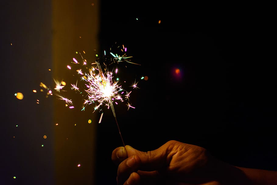 person holding mini fireworks, sparkler, colors, diwali, light, HD wallpaper
