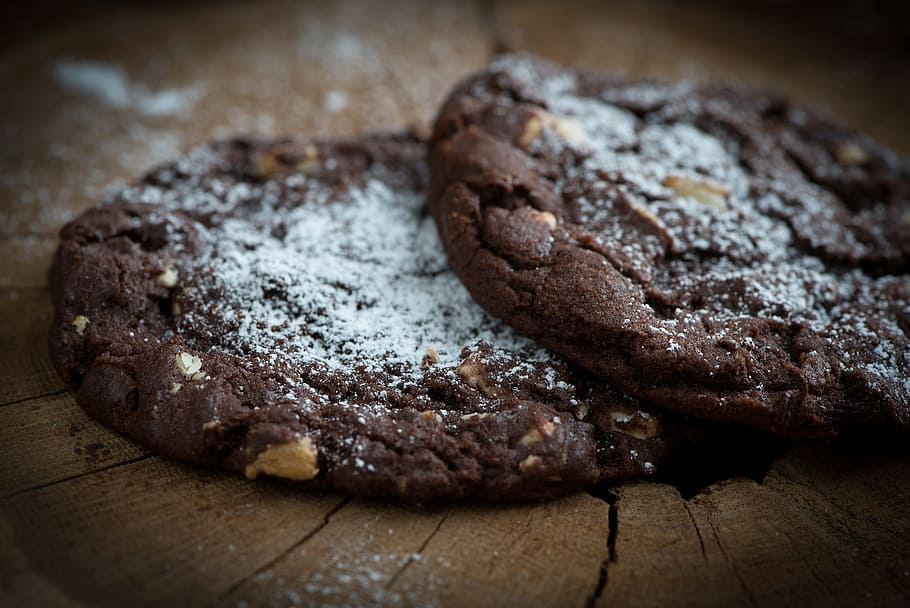 cookies, chocolate cookies, dark cookies, nuts, chocolate nut cookies