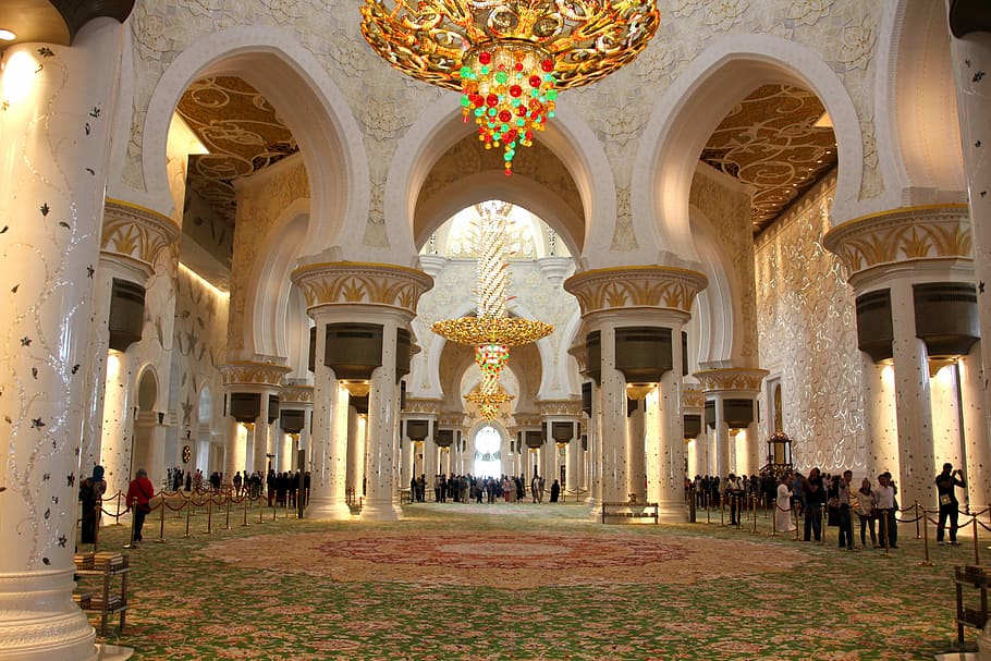 Abu Dhabi, Mosque, Building, Orient, arch, history, architecture HD wallpaper