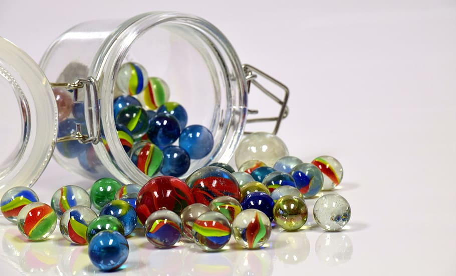 assorted-color marble toy lot, marbles, glass, toys, children toys, HD wallpaper