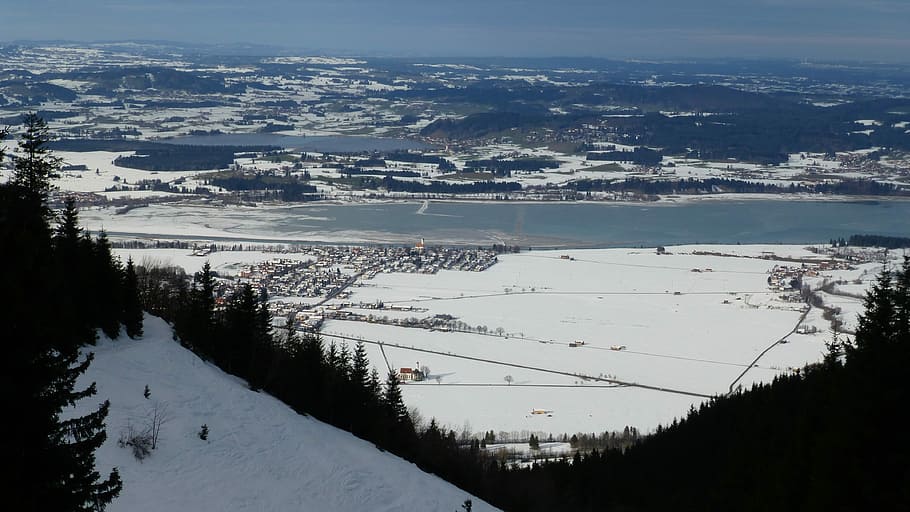 Tegelberg, Lake, Forggensee, Allgäu, lake forggensee, winter