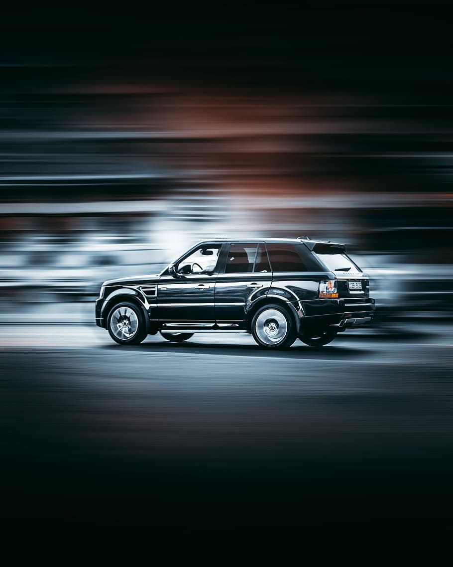 grafixart_photo - grafixartphoto, time lapse photography of black Land Rover Range Rover SUV on road HD wallpaper