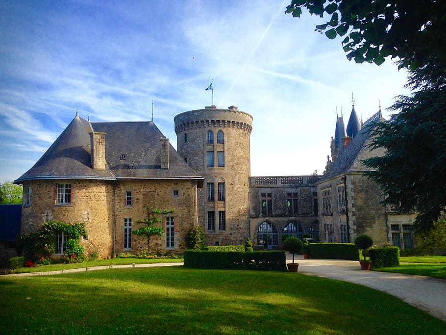 Castle, Keep, park, flocellière, building exterior, architecture HD wallpaper