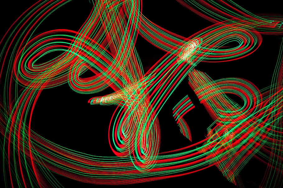 time lapse photography of red and green lights, Red, green & black HD wallpaper