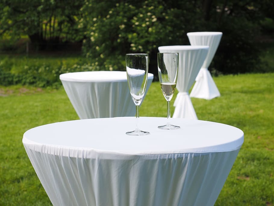 two flute glasses on table, Bar, Tables, Dining, Decorated HD wallpaper